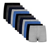 The Fancy Dress Men's Cotton Boxers Shorts with Fly Button - 12 Pack Mens Multipack Underwear Soft & Breathable Underwear Shorts Men's Trunks UK, L