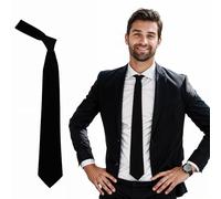 The Fancy Dress Men's Ties Slim 5.5cm Plain Satin Black Neck Tie For Funeral - Formal Skinny Necktie For Weddings, Interviews, Formal Business Uk, Wide 3.3 inches