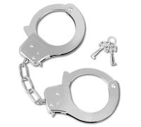 The Fancy Dress Metal Handcuffs With Keys | Silver Handcuff Adult Unisex Fancy Dress Costume for Cop, Prisoner & Gangster Theme Parties, Halloween & Book Week Props (1)
