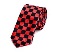 The Fancy Dress® Neck Tie Soft Satin Polyester For Formal Wear, Weddings, Prom, Celebration, Parties, Unisex Classic Design (Black and Red Checkered)