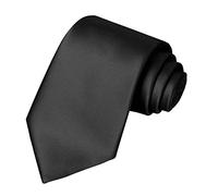 The Fancy Dress® Neck Tie Soft Satin Polyester For Formal Wear, Weddings, Prom, Celebration, Parties, Unisex Classic Design (Black)