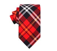 The Fancy Dress® Neck Tie Soft Satin Polyester For Formal Wear, Weddings, Prom, Celebration, Parties, Unisex Classic Design (Red Tartan)