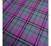 The Fancy Dress® Scottish Fashion Tartan Plaid Check Poly Viscose Wool, Craft & Dress | Decoration, Kilt, Skirt, Bridal | Qualiting Fabric Per Metre (Grey Pink)