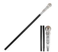 The Fancy Dress SIlver Pimp Stick | Halloween Fashion Costume Accessory Gangster Silver Colour Top Cane Unisex Mens Womens Adult One Size