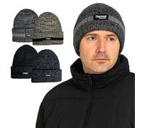 The Fancy Dress Thermal Insulated Knitted Fleece Lined Thinsulate Lined Winter Thermal Ski Beanie Hat Mens Ribbed Chunky Warm Beanie Hat for Mens Womens (Assorted 1 Pc)