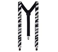 The Fancy Dress® Unisex Adult Child Adjustable BRACES SUSPENDERS Slim Trouser Belt Y Clip On Fancy Dress Mens 25 mm with Strong Metal Clip (Zebra Printed)