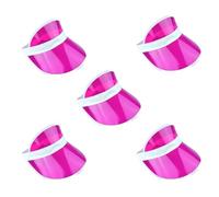 The Fancy Dress® Unisex Retro 80s Neon Sun Visor Hat Headband Cap for Golf Tennis Stag Poker Party (5 Pcs Pink)
