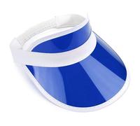 The Fancy Dress® Unisex Retro 80s Neon Sun Visor Hat Headband Cap for Golf Tennis Stag Poker Party (Blue)