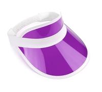 The Fancy Dress® Unisex Retro 80s Neon Sun Visor Hat Headband Cap for Golf Tennis Stag Poker Party (Purple)