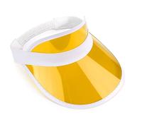 The Fancy Dress® Unisex Retro 80s Neon Sun Visor Hat Headband Cap for Golf Tennis Stag Poker Party (Yellow)