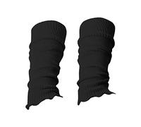 The Fancy Dress® Women Fancy Stylish Acrylic Leg Warmers Plain Fluorescent 80s Party Neon Ballet Dance Ice Skating (Black)