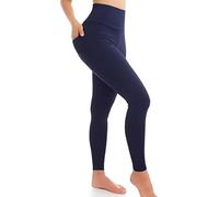 The Fancy Dress® Women's Cotton Rich Full Length High Waisted Leggings Non See Through Legging for Gym Stretch Yoga Pants for Workout Running Sports (18,Navy)
