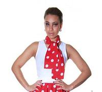 The Fancy Dress® Women's Ladies Polka Dot Scarf Fancy Grease Style Head Tie Neck Scarf Ladies Party Supplies Accessory (Red/White, One Size)