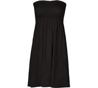 The Fancy Dress® Womens Plain Bandeau Sheering Boobtube Top, Ladies Casual Wear Sleeveless Summer Elasticated Solid Gather Bust Strapless Cover Up Tops Beach Dress Outfits UK Size 8-18, Black-16-18