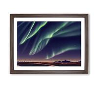 The Fancy Northern Lights H1022 Framed Print for Living Room Bedroom Home Office Décor, Wall Art Picture Ready to Hang, Walnut A3 Frame (46 x 34 cm)
