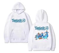 The Fantastic Four: First Steps Merch Hoodies Unisex Fashion Long Sleeves Top Printed Pullover Sweatshirt Oversized Casual Hoodies For Men Women XS~4XL-white||m