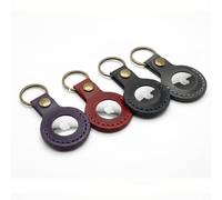 the faradaybag 4-Pack Leather Keychain Set Compatible with Apple AirTag - Crazy Horse Leather Protective Tracker Case with Brass Snap, Multi-Color