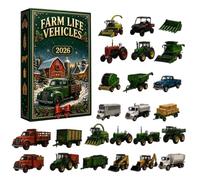The Farm Life We Remember - 24-Day Christmas Countdown Calendar | 2026 Christmas Countdown with Farm Vehicles for Kids Holiday Home Living Room Bedroom Nursery Desk Bookshelf Mantel