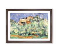 The Farm of Bellevue by Paul Cezanne Framed Print | A2 Walnut Framed Wall Art | Ready to Hang | Modern Historical Picture | Living Room Bedroom Lounge Office