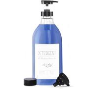 The Farmhouse Room Inc. Laundry Detergent Liquid Dispenser - Detergent Container for Laundry Room Organization - BPA Free & PET Plastic 1/2 Gallon Pump Bottle Dispenser - w/Waterproof Labels 64oz