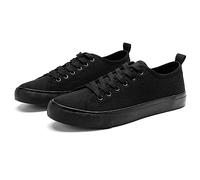 The Fashion Supply Women's Skylar Canvas Sneakers, Black, 7 UK