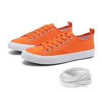 The Fashion Supply Women's Skylar Canvas Sneakers, Orange, 6 UK