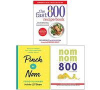 The Fast 800 Recipe Book, Pinch of Nom Food Planner, Nom Nom Fast 800 Cookbook 3 Books Collection Set