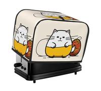 The fat cat toaster cover is suitable for 2 small toaster covers with wide slots and comes with a storage pocket to meet diverse baking needs.