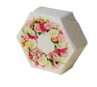 The Favorite Place® Burial Biodegradable Urn Box for Human Ashes by EARTH MEMORIALS Water Burial Urn (Floral Wreath, Mini 12 Cubic Inches, H-109)