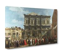 The Feast Day Of St Roch By Giovanni Canaletto Canvas Print | Gallery Wrapped 30mm Frame Wall Art | 24x16 inches | Ready to Hang | Classic Picture | Living Room Bedroom Lounge Office