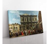 The Feast Day Of St Roch By Giovanni Canaletto Classic Painting Canvas Wall Art Print Ready to Hang, Framed Picture for Living Room Bedroom Home Office Décor, 76x50 cm (30x20 Inch)