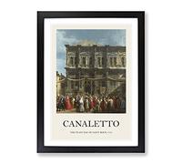 The Feast Day Of St Roch By Giovanni Canaletto Exhibition Museum Painting Framed Wall Art Print, Ready to Hang Picture for Living Room Bedroom Home Office Décor, Black A2 (64 x 46 cm)