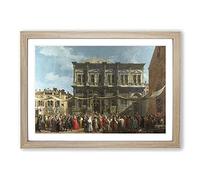 The Feast Day of St Roch by Giovanni Canaletto Framed Print | A2 Oak Framed Wall Art | Ready to Hang | Modern Nature Picture | Living Room Bedroom Lounge Office