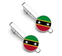The Federation of Saint Kitts And Nevis Men'S Tie Accessories Mens Tie Clip Classic Present Necktie Ties Bar Pinch Clips Business for Men