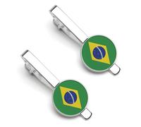The Federative Republic of Brazil Flags Men Tie Clip Wedding Gift for Best Man, Groomsman, Usher, Birthday