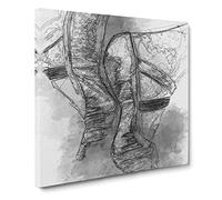 The Feet of a Ballet Dancer in Abstract Modern Canvas Wall Art Print Ready to Hang, Framed Picture for Living Room Bedroom Home Office Décor, 20x20 Inch (50x50 cm)