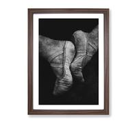 The Feet Of A Ballet Dancer Painting Modern Framed Wall Art Print, Ready to Hang Picture for Living Room Bedroom Home Office Décor, Walnut A3 (34 x 46 cm)