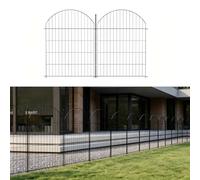The Fellie 10 Pack Decorative Metal Garden Fence Panel, 81 cm H*7m L, Black