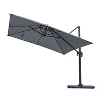 The Fellie 3 * 3M 360° Rotation Garden Umbrella with 4pcs Base(60L), Large Outdoor Banana Parasol Cantilever Garden Parasol for Garden, Patio, 30+ UV Protection, Dark Grey