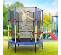 The Fellie 4.5ft Trampolines Children's Trampoline with Safety Enclosure Net Outdoor Junior Trampoline Garden Jumping Mat for Kids (Style A-4.5ft Blue)