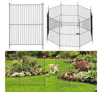 The Fellie 5 Panels Decorative Garden Fence with Gate - 81cm H, Black