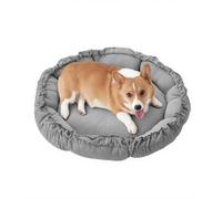 The Fellie Cat Bed, Fluffy Donut Dog Bed with Reversible Design, Soft Plush Supportive Cat Beds for Indoor Cats, Calming Dog Beds Tear-resistant for Small Medium Dogs, Grey, 50X50X20cm