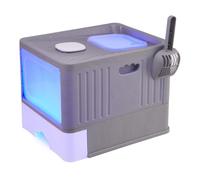 The Fellie Cat Litter Tray with UV Sterilization, Large Cat Litter Box with Dual-Door Design, Kitten Litter Tray Top with Lid, Slide-Out Drawer&Scoop, Odor Control, Easy Cleaning,Grey