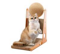 The Fellie Cat Scratching Board, Cat Scratcher with Cat Exercise Ball, Cat Scratchers for Indoor Cats Grinding Claw, 2 in 1 Cat Scratcher Cardboard Lounge Bed, Furniture Protector for Sofa and Carpet