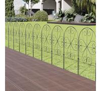 The Fellie Decorative Metal Garden Fence 10 Panels, Rustproof Landscape Garden Fence Borders for Yard、 Patio、 Flower Bed, Outdoor Pattern Design Fence Panel Screening Animal Barrier, 32L*62H CM