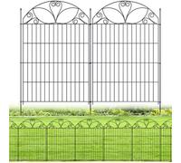 The Fellie Decorative Metal Garden Fence Panels 101 cm High, Black