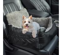 The Fellie Dog Car Seat, Comfortable Pet Car Booster Seat with Storage Pocket, Waterproof Dog Travel Bed with Non-Slip Base, Soft Vehicle Pet Bed for Small Dogs, 55x50x35cm, Black