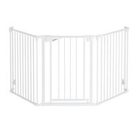 The Fellie Dog Stair Gate Foldable & Adjustable, Metal Gate Extra Wide & Automatic Closing, Child Pets Safety Barrier for Indoor, Dog Gates for Doorway, Hallway, 3 panels, white, 213cm