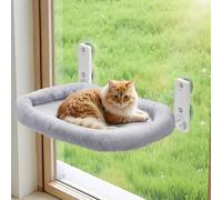 The Fellie Foldable Cat Window Hammock, Sturdy Window Cat Bed, Cats Perch Beds for Indoor, Reversible Hanging Bed Window, 60x30cm Washable Cats Window Perch, Grey