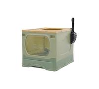 The Fellie Large Cat Litter Box Covered with Scoop, Enclosed Foldable Cat Litter Tray, Top Exit Front Entry Box with Lid & Non-Slip Stickers, Slide-Out Tray, 41 * 51 * 38cm